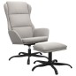 vidaXL Relaxsessel mit Hocker Hellgrau Mikrofasergewebe vidaXL Relaxsessel mit Hocker Hellgrau Mikrofasergewebe