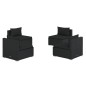 vidaXL 4-tlg. Garten-Lounge-Set mit Auflagen Poly Rattan Schwarz vidaXL 4-tlg. Garten-Lounge-Set mit Auflagen Poly Rattan Schwarz