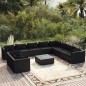 vidaXL 11-tlg. Garten-Lounge-Set mit Kissen Schwarz Poly Rattan vidaXL 11-tlg. Garten-Lounge-Set mit Kissen Schwarz Poly Rattan