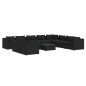 vidaXL 11-tlg. Garten-Lounge-Set mit Kissen Schwarz Poly Rattan vidaXL 11-tlg. Garten-Lounge-Set mit Kissen Schwarz Poly Rattan