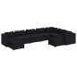 vidaXL 9-tlg. Garten-Lounge-Set mit Kissen Poly Rattan Schwarz vidaXL 9-tlg. Garten-Lounge-Set mit Kissen Poly Rattan Schwarz