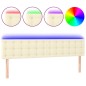 vidaXL LED Kopfteil Creme 200x5x78/88 cm Kunstleder vidaXL LED Kopfteil Creme 200x5x78/88 cm Kunstleder