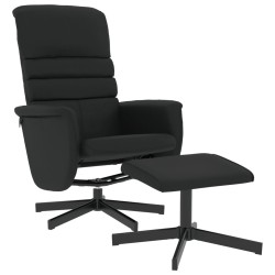 vidaXL Relaxsessel mit Fußhocker Schwarz Kunstleder