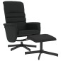 vidaXL Relaxsessel mit Fußhocker Schwarz Kunstleder vidaXL Relaxsessel mit Fußhocker Schwarz Kunstleder