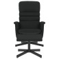 vidaXL Relaxsessel mit Fußhocker Schwarz Kunstleder vidaXL Relaxsessel mit Fußhocker Schwarz Kunstleder