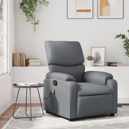 vidaXL Massagesessel Grau Kunstleder