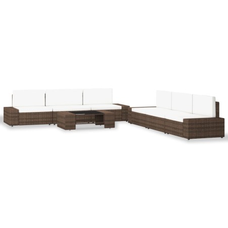 vidaXL 7-tlg. Garten-Lounge-Set Poly Rattan Braun