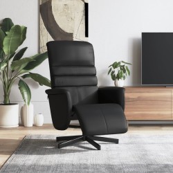 vidaXL Relaxsessel mit Fußteil Schwarz Kunstleder