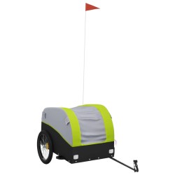 vidaXL Fahrradanhänger Schwarz und Grün 45 kg Eisen