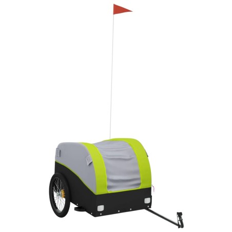 vidaXL Fahrradanhänger Schwarz und Grün 45 kg Eisen