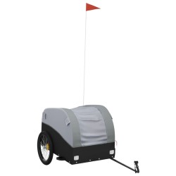 vidaXL Fahrradanhänger Schwarz und Grau 45 kg Eisen