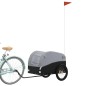 vidaXL Fahrradanhänger Schwarz und Grau 45 kg Eisen vidaXL Fahrradanhänger Schwarz und Grau 45 kg Eisen