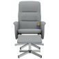 vidaXL Massagesessel mit Fußhocker Hellgrau Stoff vidaXL Massagesessel mit Fußhocker Hellgrau Stoff