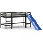 vidaXL Kinderhochbett mit Rutsche Schwarz 80x200 cm Massivholz Kiefer vidaXL Kinderhochbett mit Rutsche Schwarz 80x200 cm Massivholz Kiefer