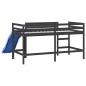 vidaXL Kinderhochbett mit Rutsche Schwarz 80x200 cm Massivholz Kiefer vidaXL Kinderhochbett mit Rutsche Schwarz 80x200 cm Massivholz Kiefer
