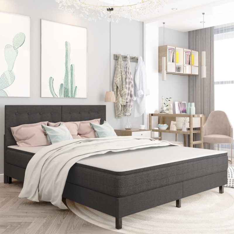 Boxspringbett Dunkelgrau Stoff 180x200 cm Boxspringbett Dunkelgrau Stoff 180x200 cm