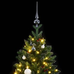 vidaXL Künstlicher Weihnachtsbaum Klappbar 150 LEDs & Kugeln 150 cm
