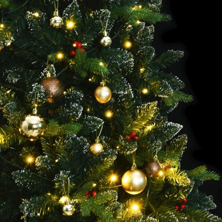 vidaXL Künstlicher Weihnachtsbaum Klappbar 300 LEDs & Kugeln 240 cm