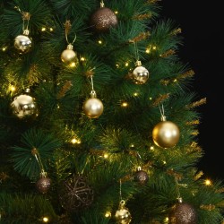 vidaXL Künstlicher Weihnachtsbaum Klappbar 300 LEDs & Kugeln 210 cm