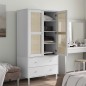 vidaXL Kleiderschrank SENJA Rattan-Optik Weiß 90x55x175 cm Kiefernholz vidaXL Kleiderschrank SENJA Rattan-Optik Weiß 90x55x175 cm Kiefernholz