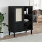 vidaXL Highboard SENJA Rattan-Optik Schwarz 90x40x112 cm Kiefernholz vidaXL Highboard SENJA Rattan-Optik Schwarz 90x40x112 cm Kiefernholz