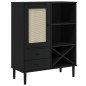 vidaXL Highboard SENJA Rattan-Optik Schwarz 90x40x112 cm Kiefernholz vidaXL Highboard SENJA Rattan-Optik Schwarz 90x40x112 cm Kiefernholz