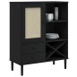 vidaXL Highboard SENJA Rattan-Optik Schwarz 90x40x112 cm Kiefernholz vidaXL Highboard SENJA Rattan-Optik Schwarz 90x40x112 cm Kiefernholz