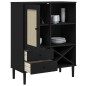 vidaXL Highboard SENJA Rattan-Optik Schwarz 90x40x112 cm Kiefernholz vidaXL Highboard SENJA Rattan-Optik Schwarz 90x40x112 cm Kiefernholz