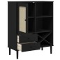 vidaXL Highboard SENJA Rattan-Optik Schwarz 90x40x112 cm Kiefernholz vidaXL Highboard SENJA Rattan-Optik Schwarz 90x40x112 cm Kiefernholz