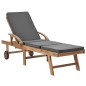 Sonnenliegen mit Auflagen 2 Stk. Massivholz Teak Dunkelgrau Sonnenliegen mit Auflagen 2 Stk. Massivholz Teak Dunkelgrau