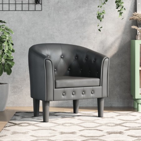 vidaXL Clubsessel Grau Kunstleder