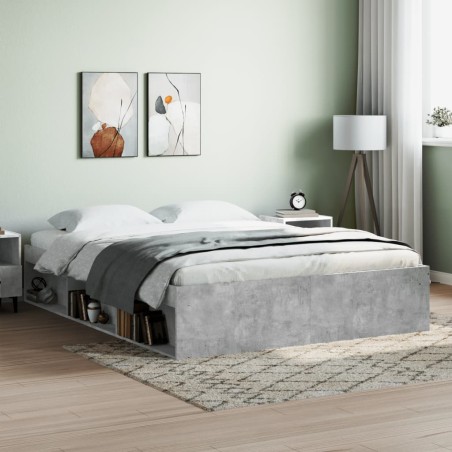 vidaXL Bettgestell Betongrau 150x200 cm
