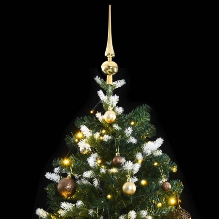 vidaXL Künstlicher Weihnachtsbaum Klappbar 150 LEDs & Kugeln 120 cm