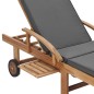 Sonnenliegen mit Auflagen 2 Stk. Massivholz Teak Dunkelgrau Sonnenliegen mit Auflagen 2 Stk. Massivholz Teak Dunkelgrau