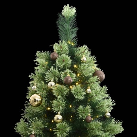 vidaXL Künstlicher Weihnachtsbaum Klappbar 150 LEDs & Kugeln 150 cm