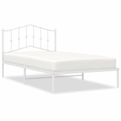 vidaXL Bettgestell mit Kopfteil Metall Weiß 100x200 cm