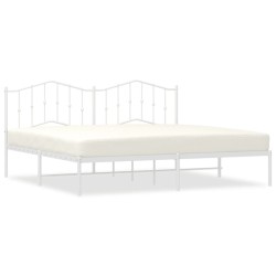 vidaXL Bettgestell mit Kopfteil Metall Weiß 193x203 cm