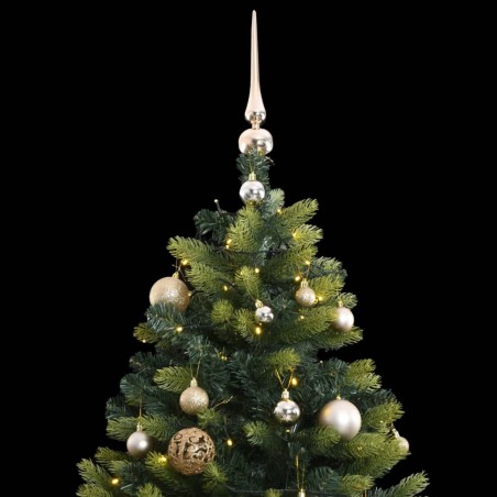 vidaXL Künstlicher Weihnachtsbaum Klappbar 150 LEDs & Kugeln 150 cm