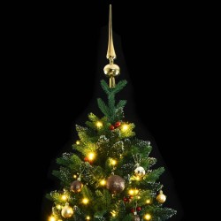 vidaXL Künstlicher Weihnachtsbaum Klappbar 150 LEDs & Kugeln 150 cm