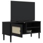 vidaXL TV-Schrank SENJA Rattan-Optik Schwarz 106x40x49 cm Kiefernholz vidaXL TV-Schrank SENJA Rattan-Optik Schwarz 106x40x49 cm Kiefernholz