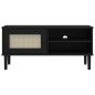 vidaXL TV-Schrank SENJA Rattan-Optik Schwarz 106x40x49 cm Kiefernholz vidaXL TV-Schrank SENJA Rattan-Optik Schwarz 106x40x49 cm Kiefernholz