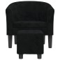 vidaXL Clubsessel mit Fußhocker Schwarz Samt vidaXL Clubsessel mit Fußhocker Schwarz Samt