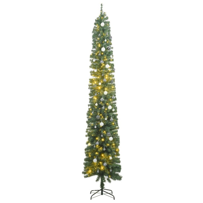 vidaXL Weihnachtsbaum Schlank mit 300 LEDs & Kugeln 300 cm vidaXL Weihnachtsbaum Schlank mit 300 LEDs & Kugeln 300 cm