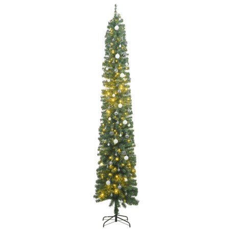 vidaXL Weihnachtsbaum Schlank mit 300 LEDs & Kugeln 300 cm