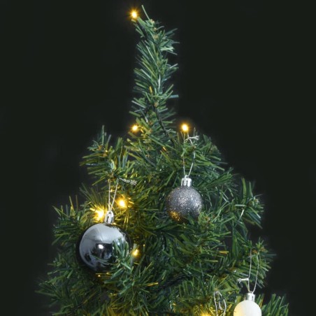 vidaXL Weihnachtsbaum Schlank mit 300 LEDs & Kugeln 300 cm