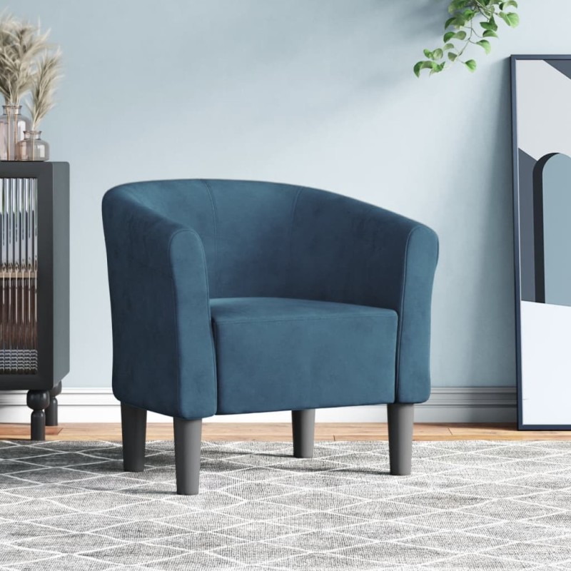vidaXL Clubsessel Dunkelblau Samt vidaXL Clubsessel Dunkelblau Samt