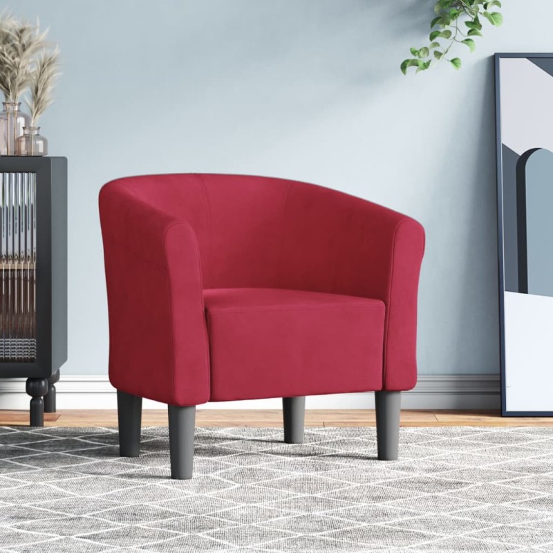 vidaXL Clubsessel Weinrot Samt vidaXL Clubsessel Weinrot Samt