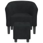 vidaXL Clubsessel mit Fußhocker Schwarz Samt vidaXL Clubsessel mit Fußhocker Schwarz Samt