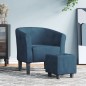 vidaXL Clubsessel mit Fußhocker Dunkelblau Samt vidaXL Clubsessel mit Fußhocker Dunkelblau Samt