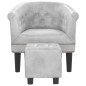 vidaXL Clubsessel mit Fußhocker Silbern Kunstleder vidaXL Clubsessel mit Fußhocker Silbern Kunstleder